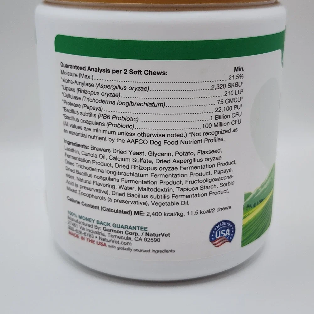 NaturVet Advanced Probiotics & Enzymes PB6 Soft Chews 120 Count Dog Digestive...